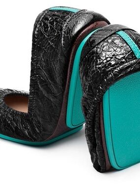 Tieks Obsidian Black Textured Flats